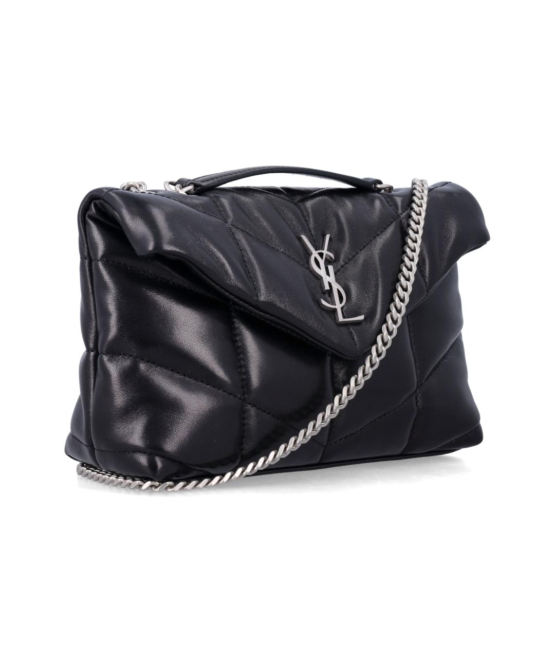 SAINT LAURENT Черная кожаная сумка через плечо, фото 2