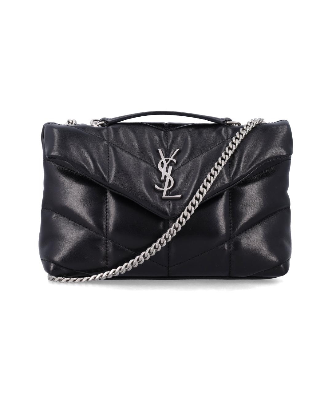 SAINT LAURENT Черная кожаная сумка через плечо, фото 1