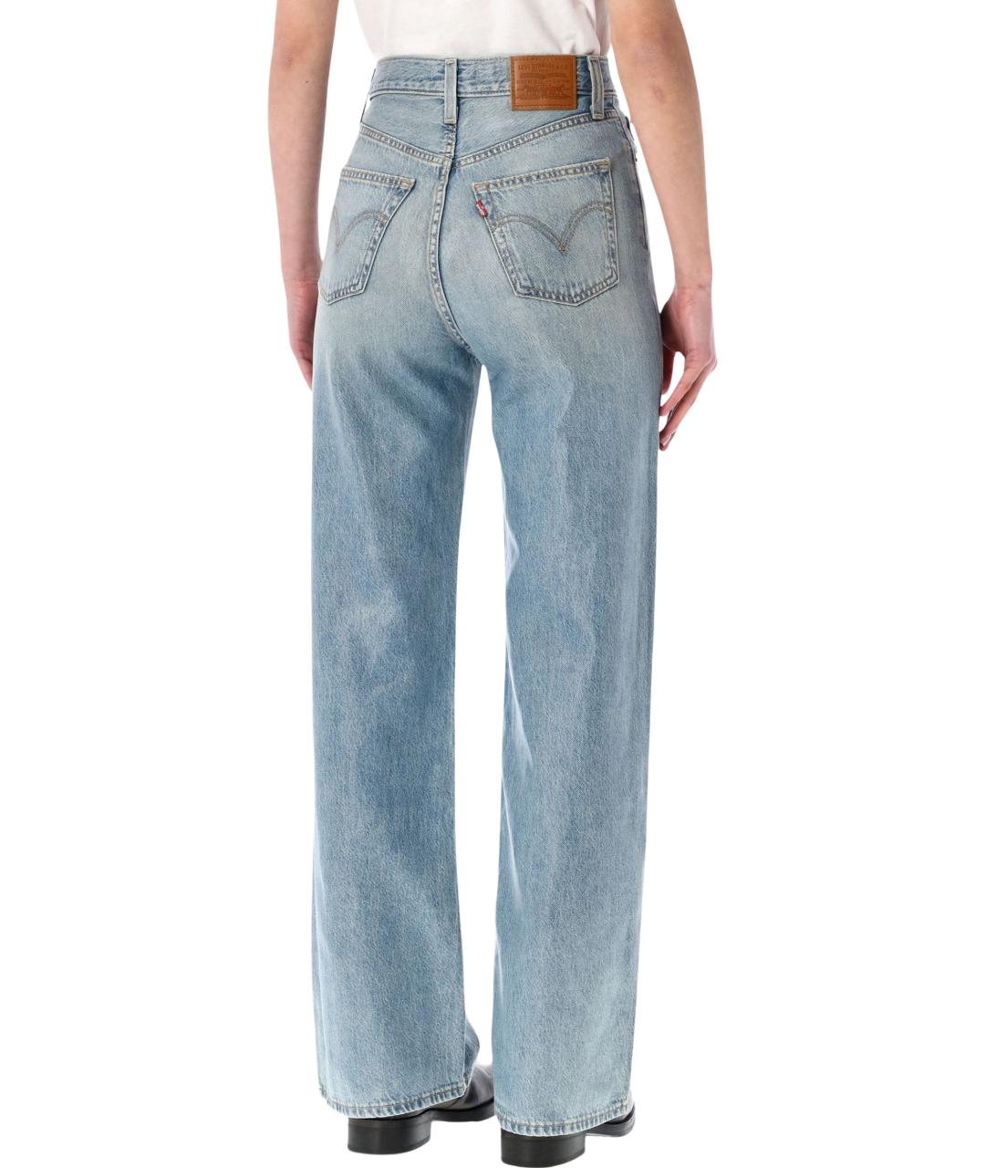 LEVI'S Синие хлопковые прямые джинсы, фото 2