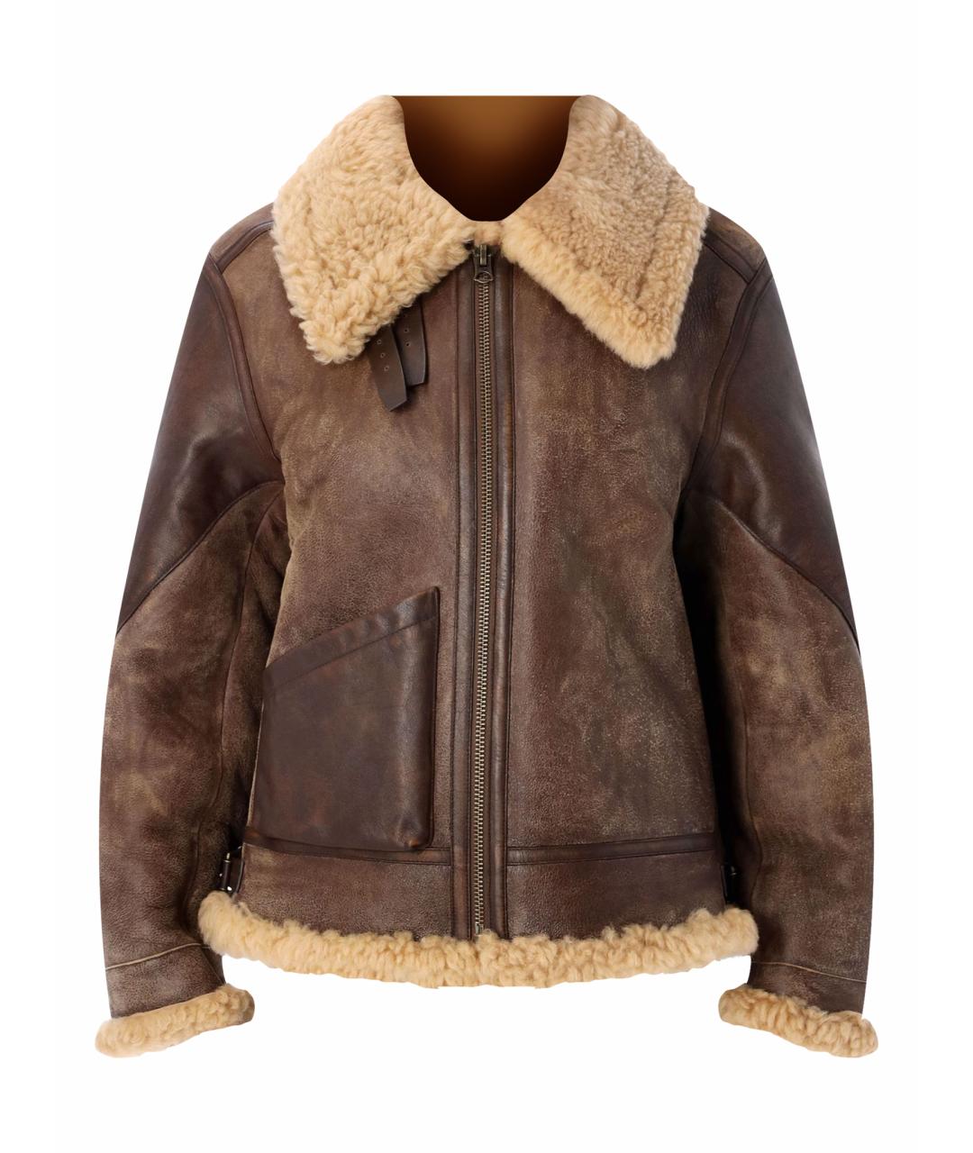 RALPH LAUREN Коричневая кожаная дубленка, фото 1