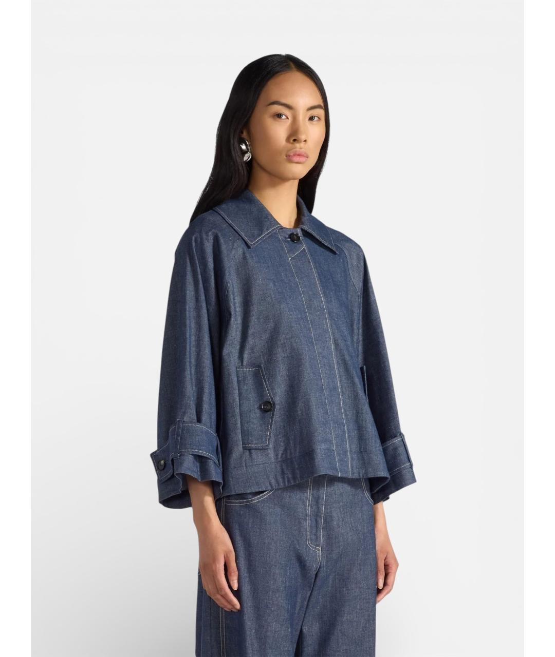 LIVIANA CONTI Синяя хлопковая куртка, фото 5