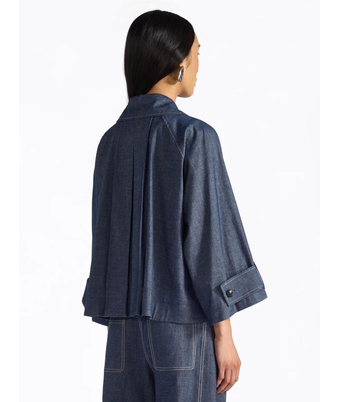 LIVIANA CONTI Синяя хлопковая куртка, фото 3