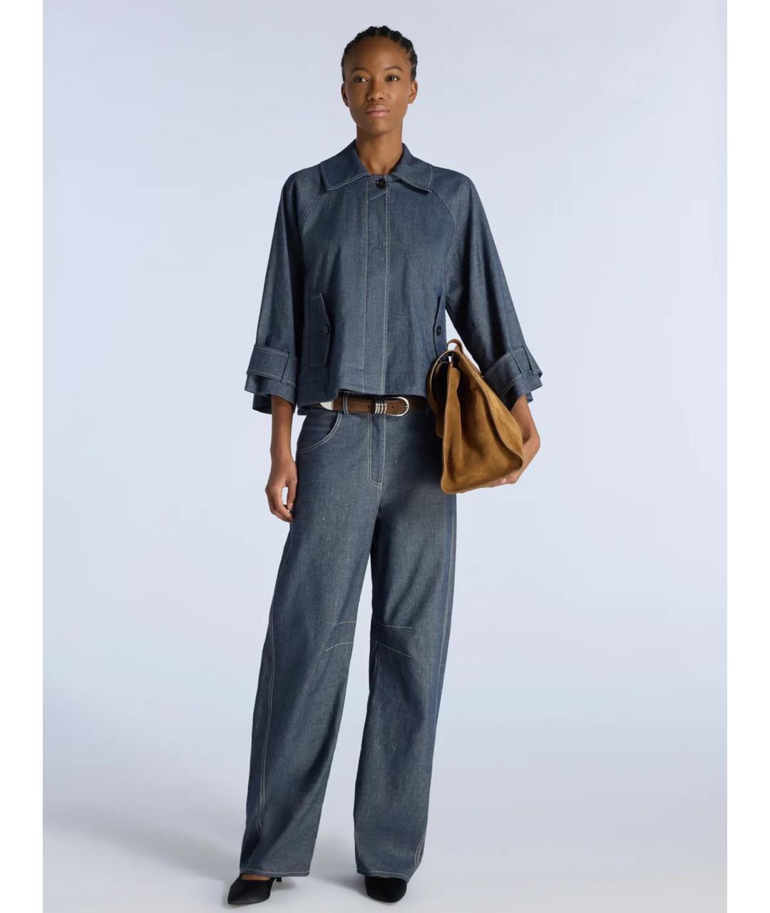 LIVIANA CONTI Синяя хлопковая куртка, фото 2