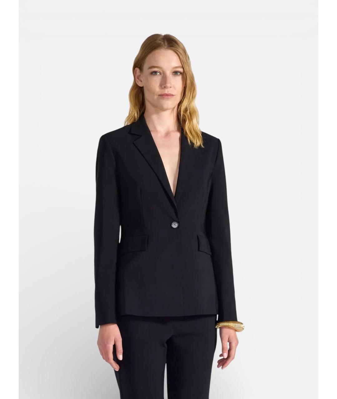 LIVIANA CONTI Черный вискозный жакет/пиджак, фото 4