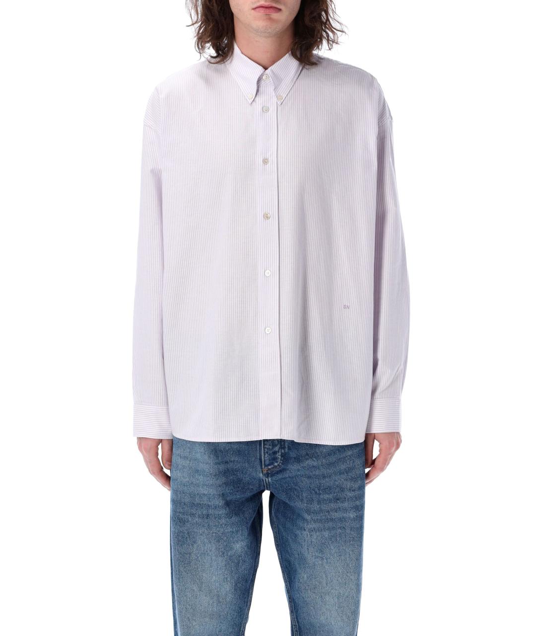 STUDIO NICHOLSON Фиолетовая хлопковая кэжуал рубашка, фото 2