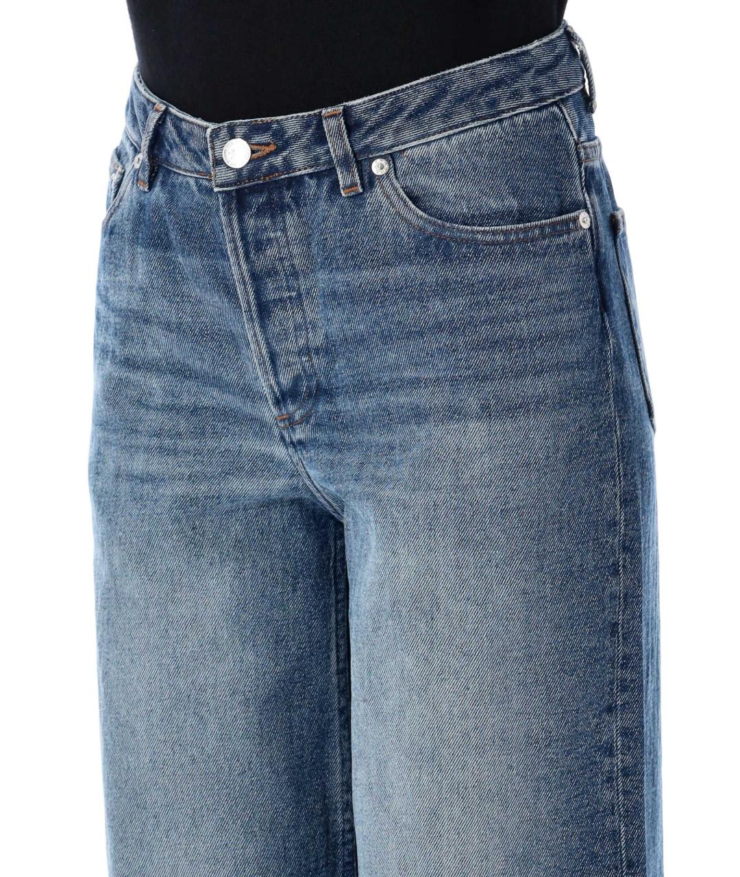 A.P.C. Синие хлопковые прямые джинсы, фото 3