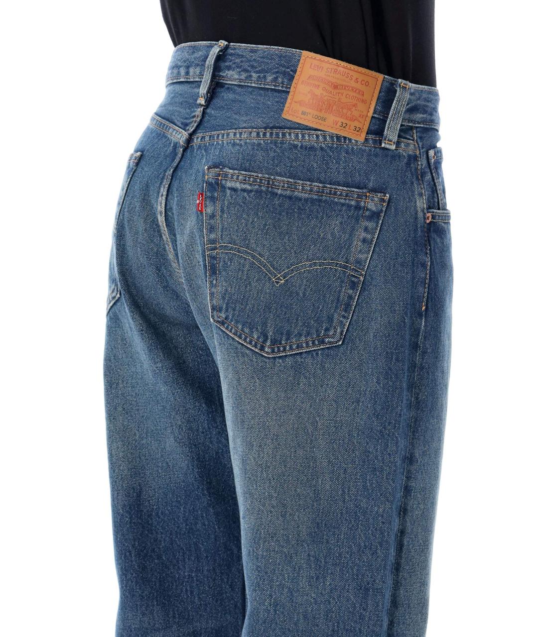LEVI'S Синие хлопковые прямые джинсы, фото 3