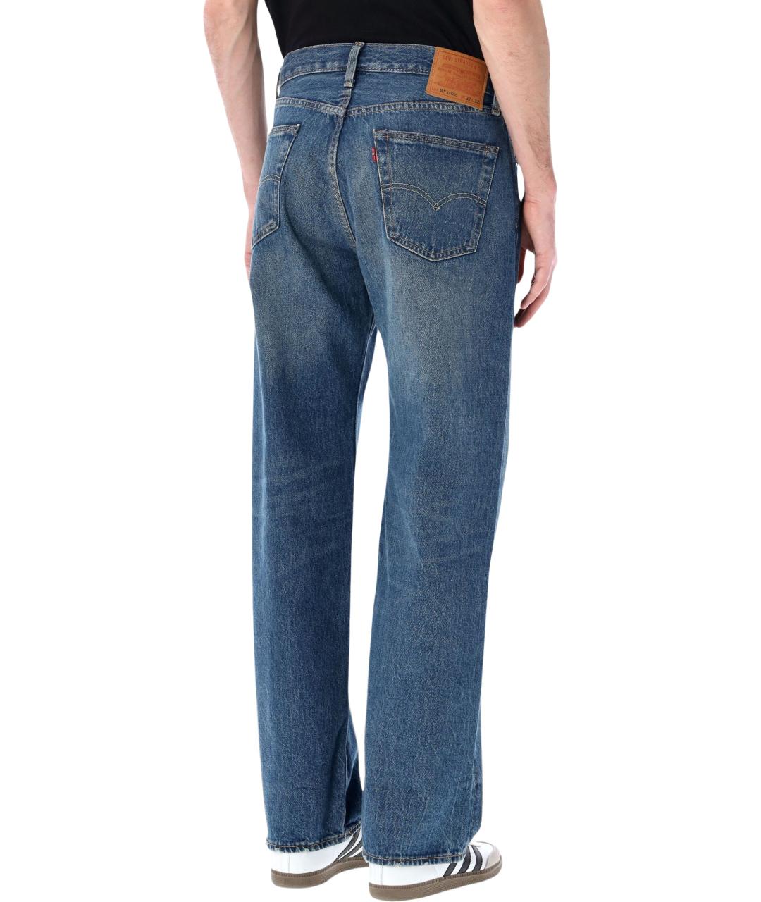 LEVI'S Синие хлопковые прямые джинсы, фото 2