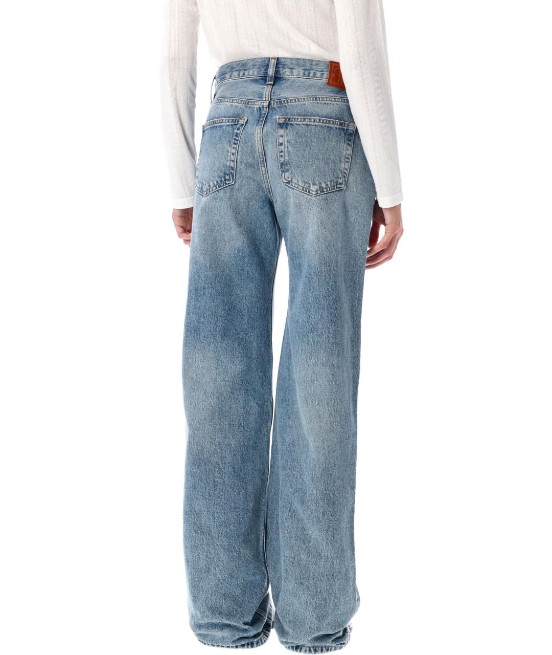 ANINE BING Синие хлопковые прямые джинсы, фото 2