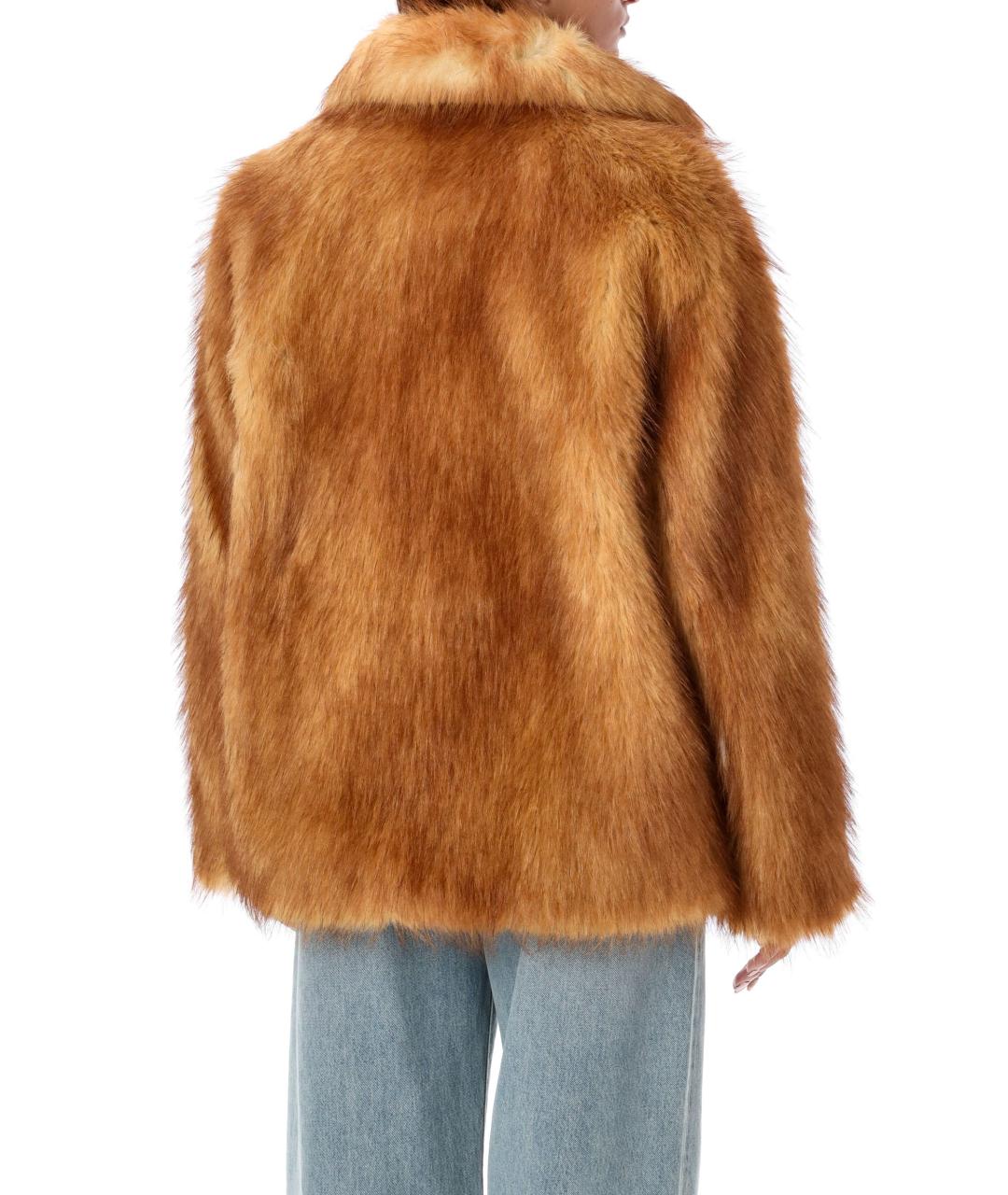 STAND STUDIO Коричневая полиэстеровая шуба, фото 2