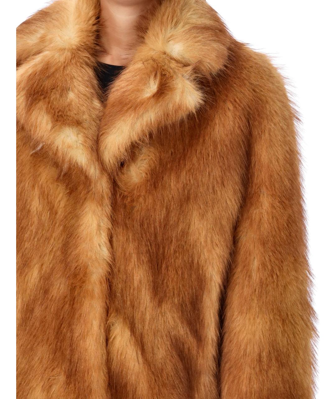 STAND STUDIO Коричневая полиэстеровая шуба, фото 3