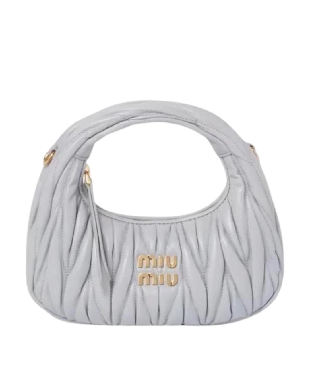 MIU MIU Голубая кожаная сумка с короткими ручками, фото 1