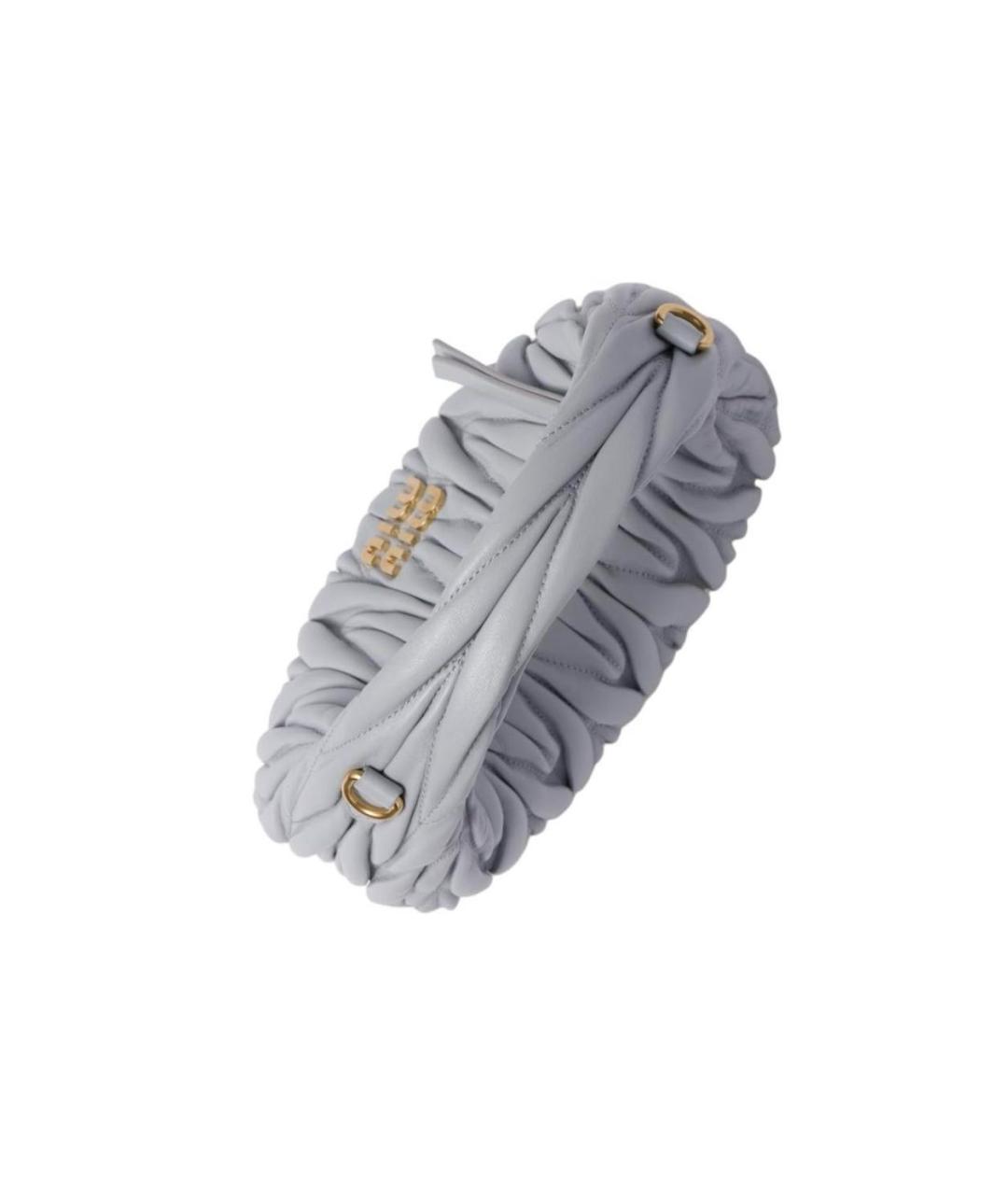 MIU MIU Голубая кожаная сумка с короткими ручками, фото 5