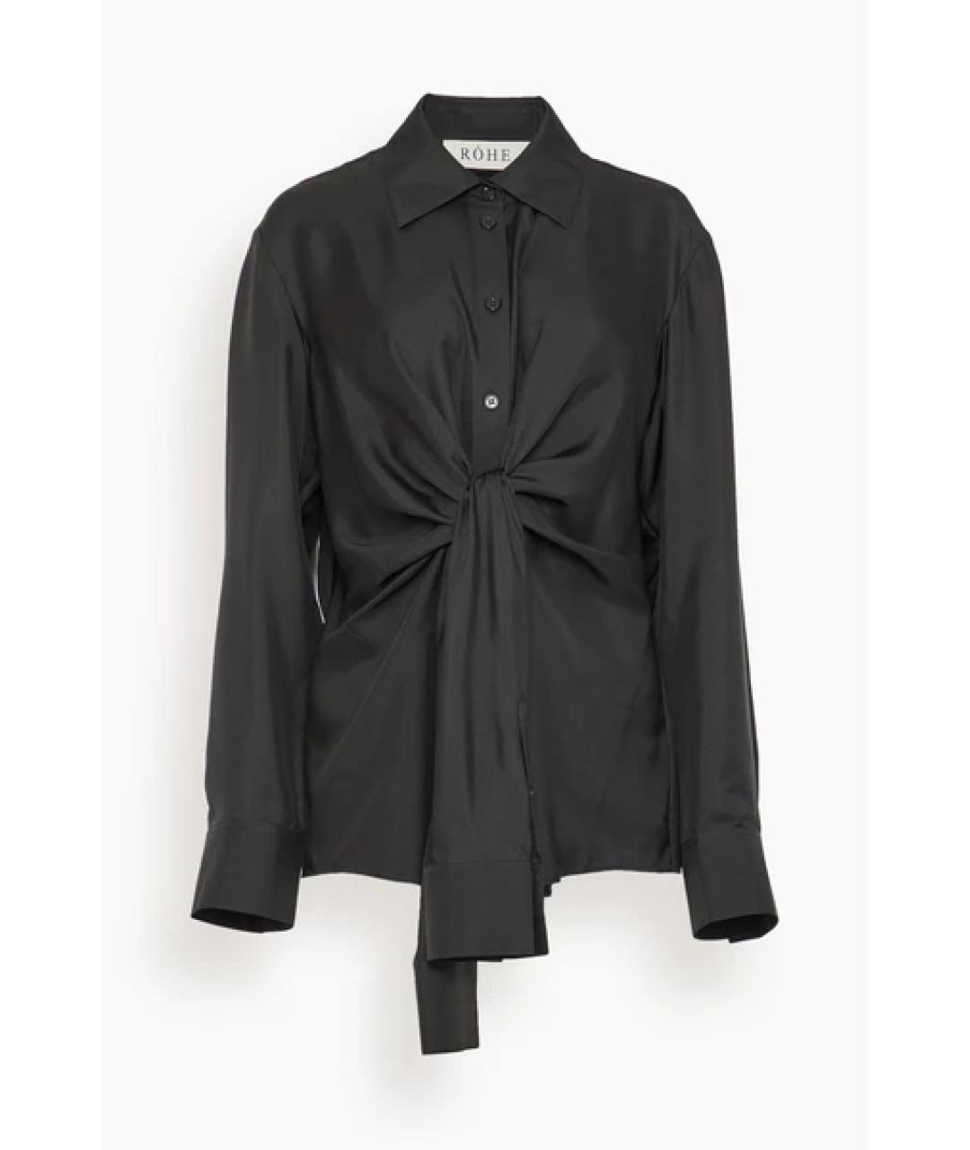 ROHE Черная шелковая рубашка, фото 5