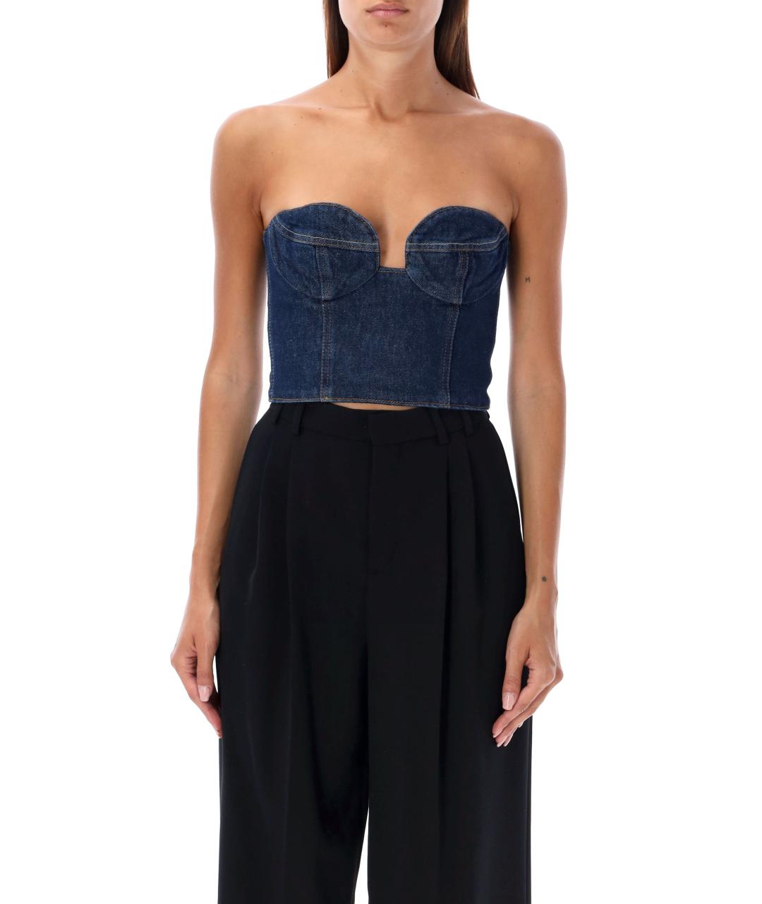 MAGDA BUTRYM Синяя хлопковая майка, фото 2