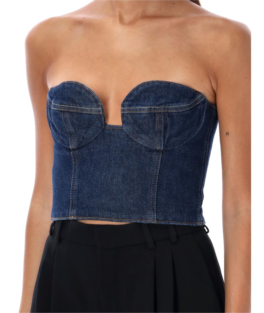 MAGDA BUTRYM Синяя хлопковая майка, фото 4