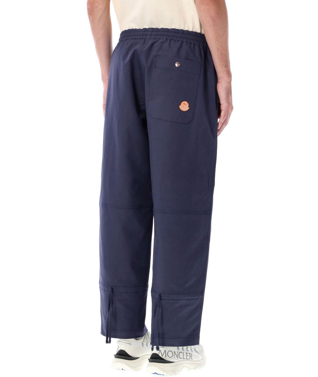 MONCLER Синие хлопковые повседневные брюки, фото 2