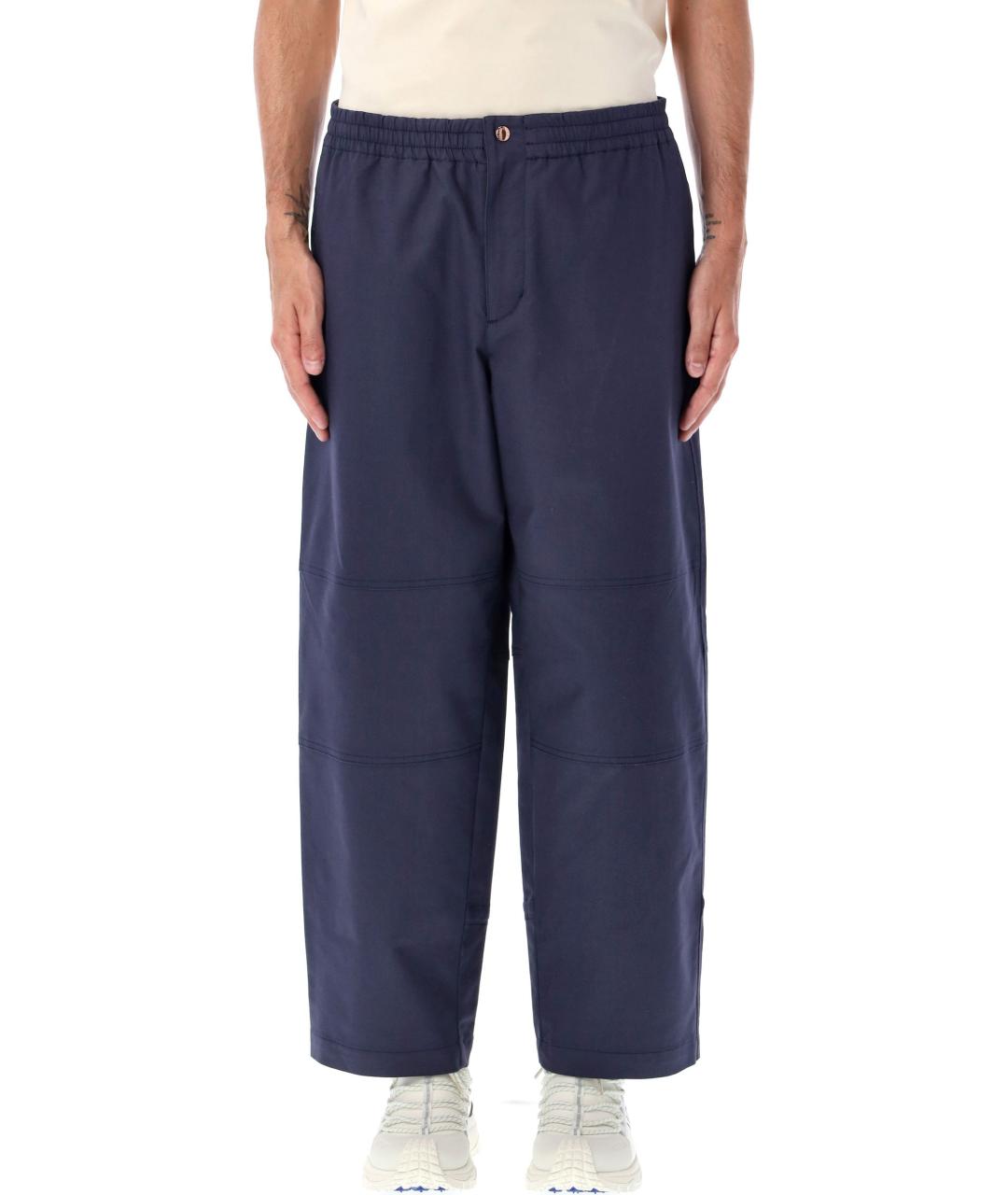MONCLER Синие хлопковые повседневные брюки, фото 1