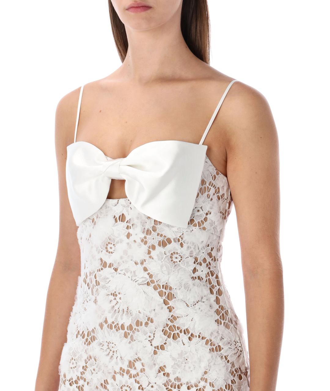 SELF-PORTRAIT Белое полиамидовое повседневное платье, фото 4