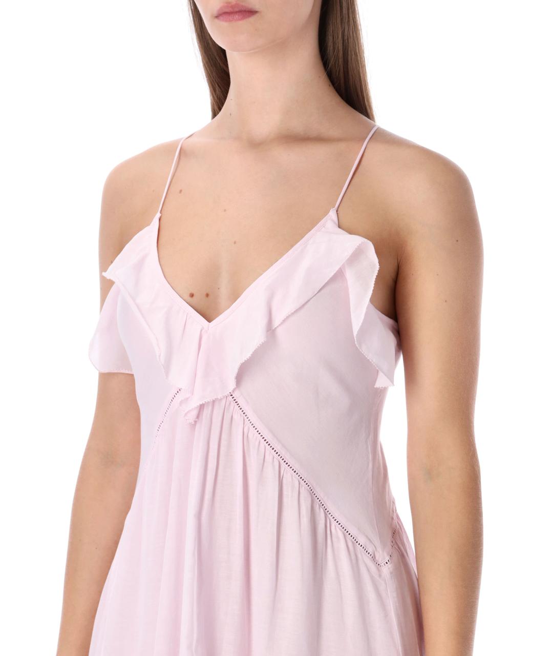 ISABEL MARANT ETOILE Розовое хлопковое повседневное платье, фото 3