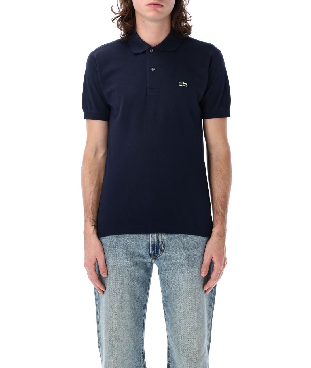 LACOSTE Синее хлопковое поло с коротким рукавом, фото 2
