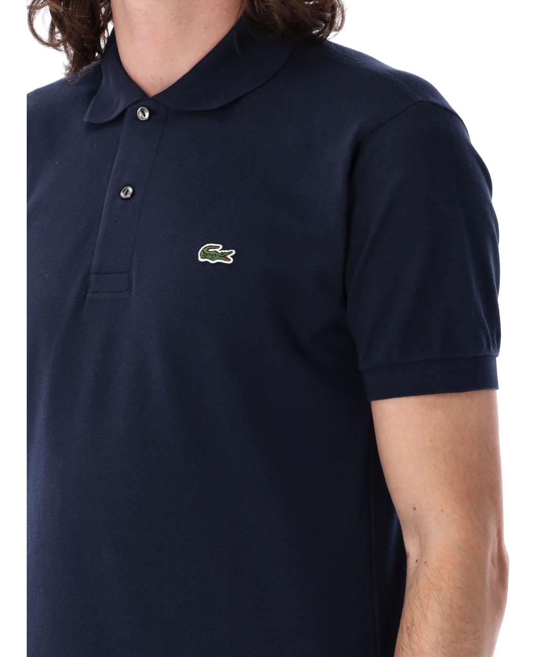 LACOSTE Синее хлопковое поло с коротким рукавом, фото 4