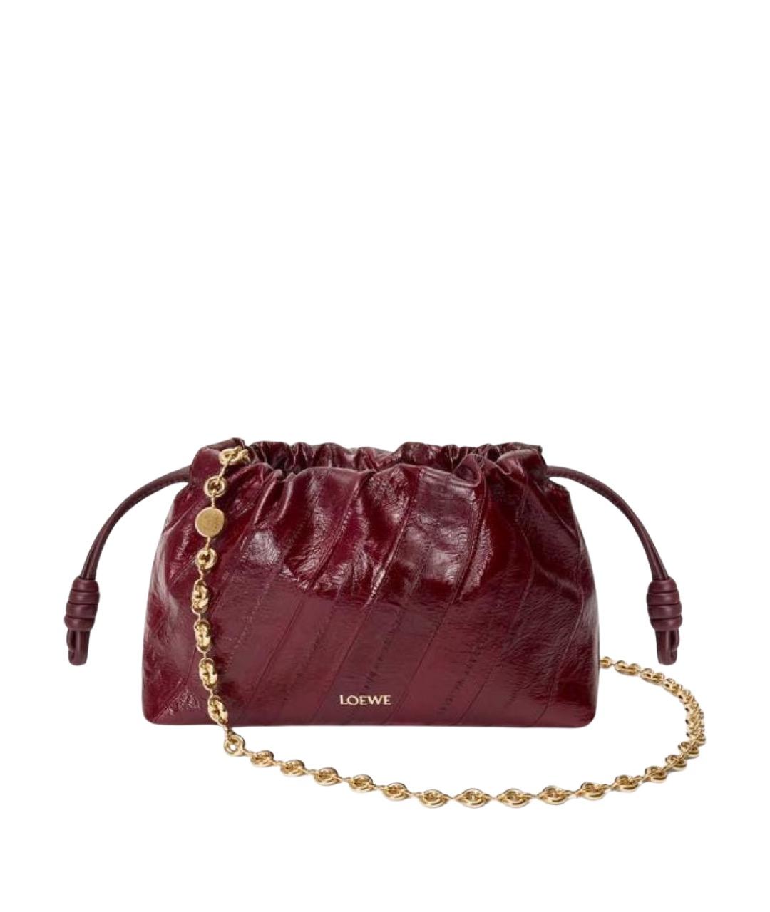 LOEWE Бордовая кожаная сумка через плечо, фото 1