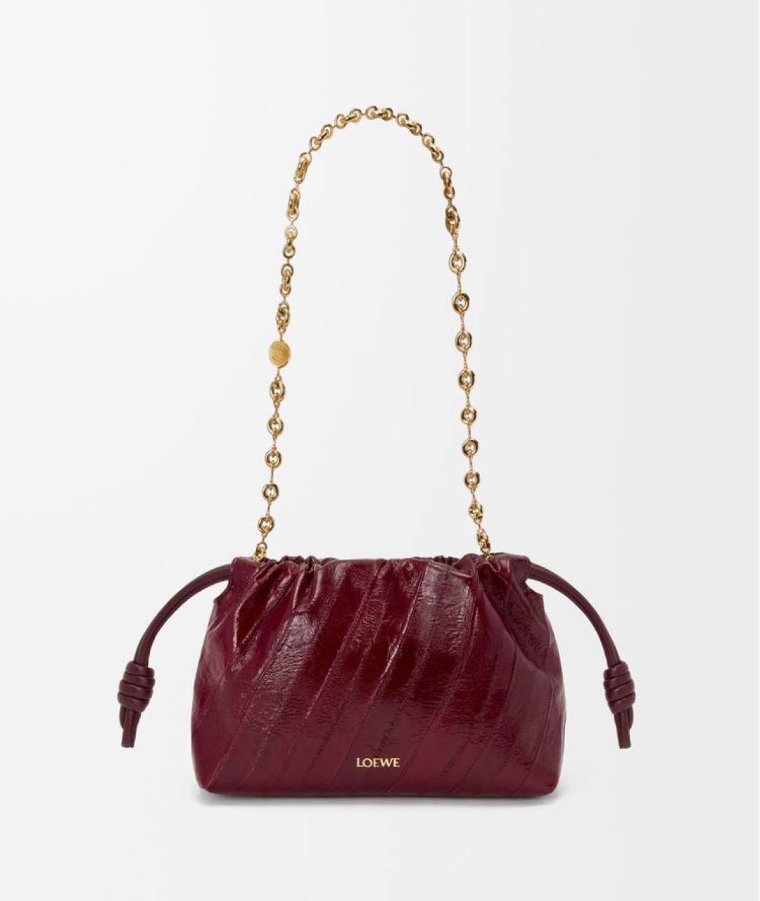 LOEWE Бордовая кожаная сумка через плечо, фото 5