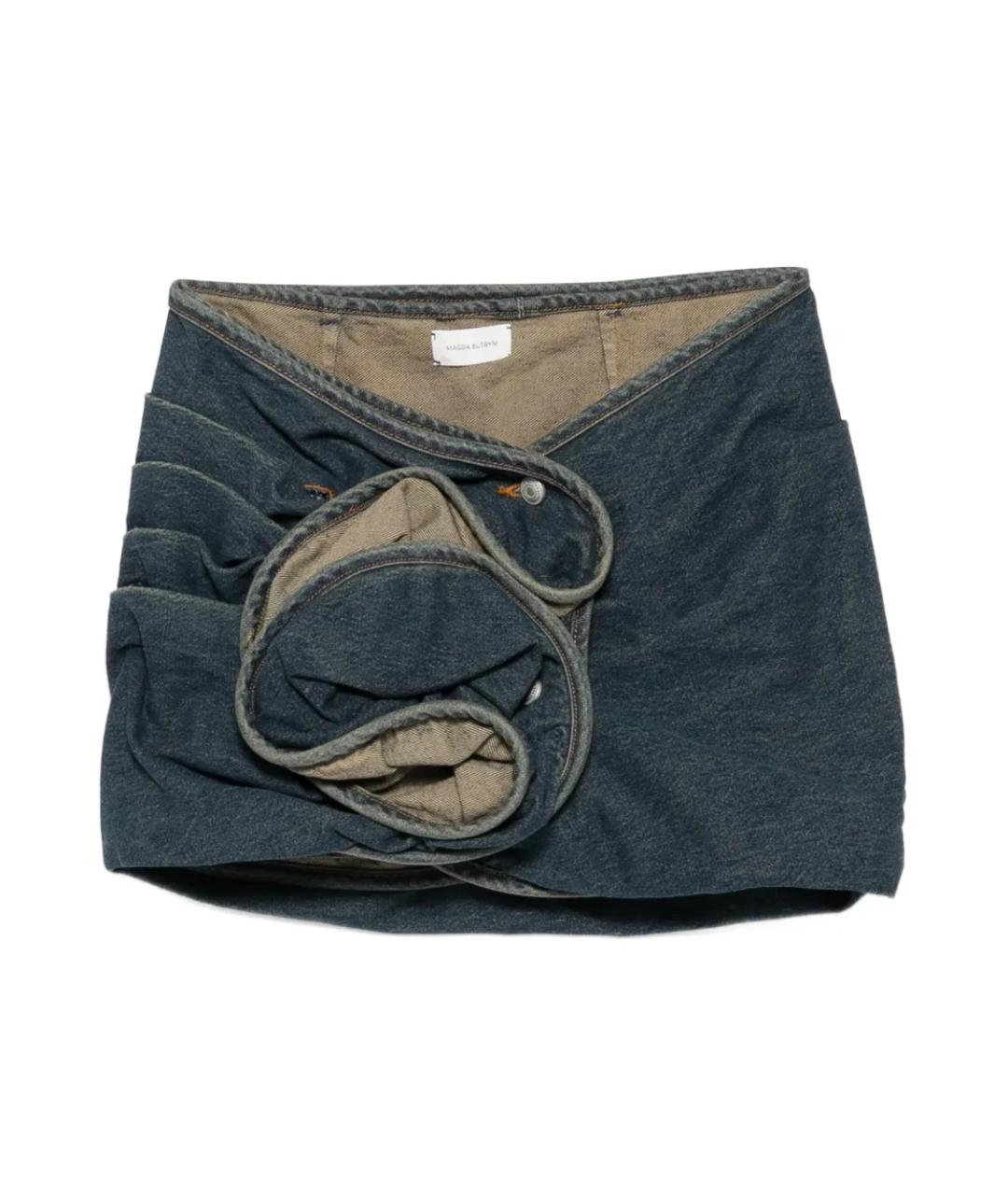 MAGDA BUTRYM Синяя хлопковая юбка мини, фото 1