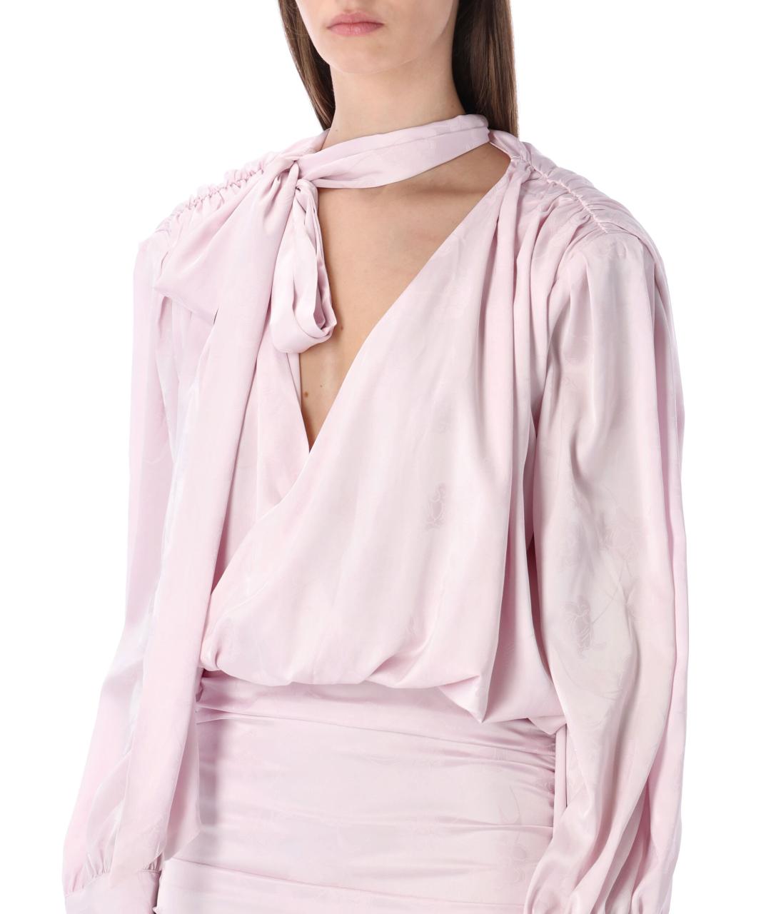 ROTATE Розовое полиэстеровое коктейльное платье, фото 4