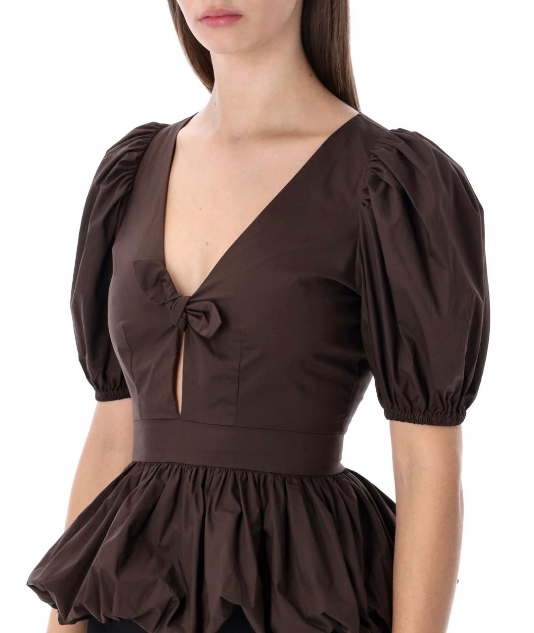 ROTATE Коричневая хлопковая блузы, фото 4