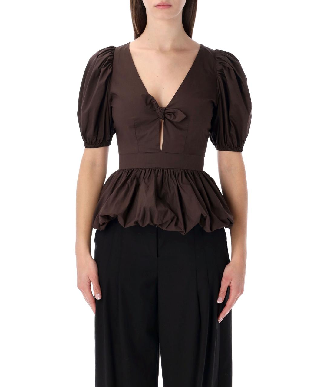 ROTATE Коричневая хлопковая блузы, фото 2