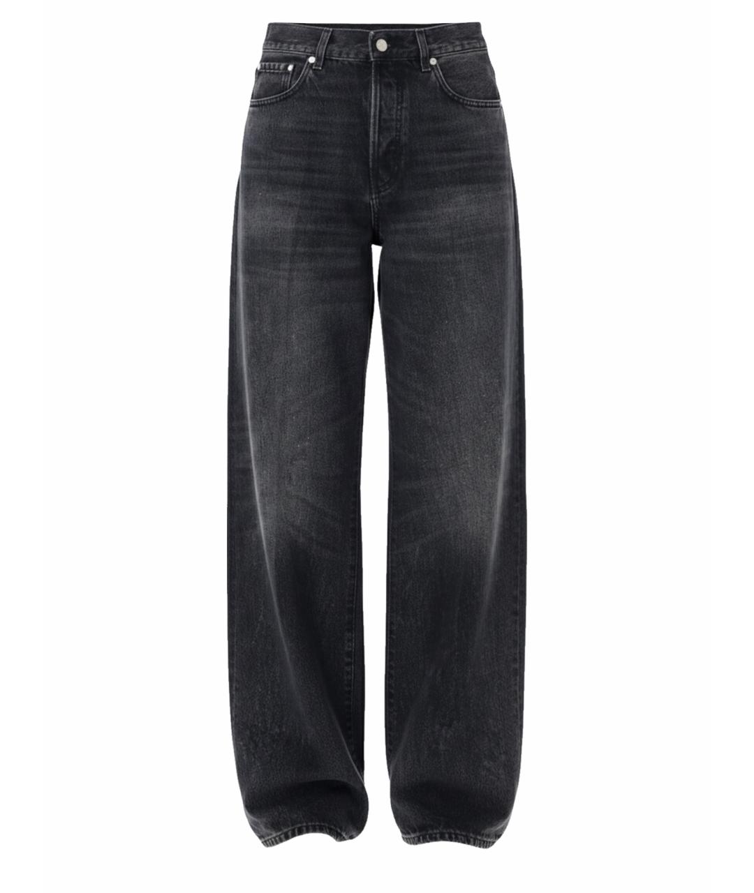 HAIKURE Черные хлопковые прямые джинсы, фото 1