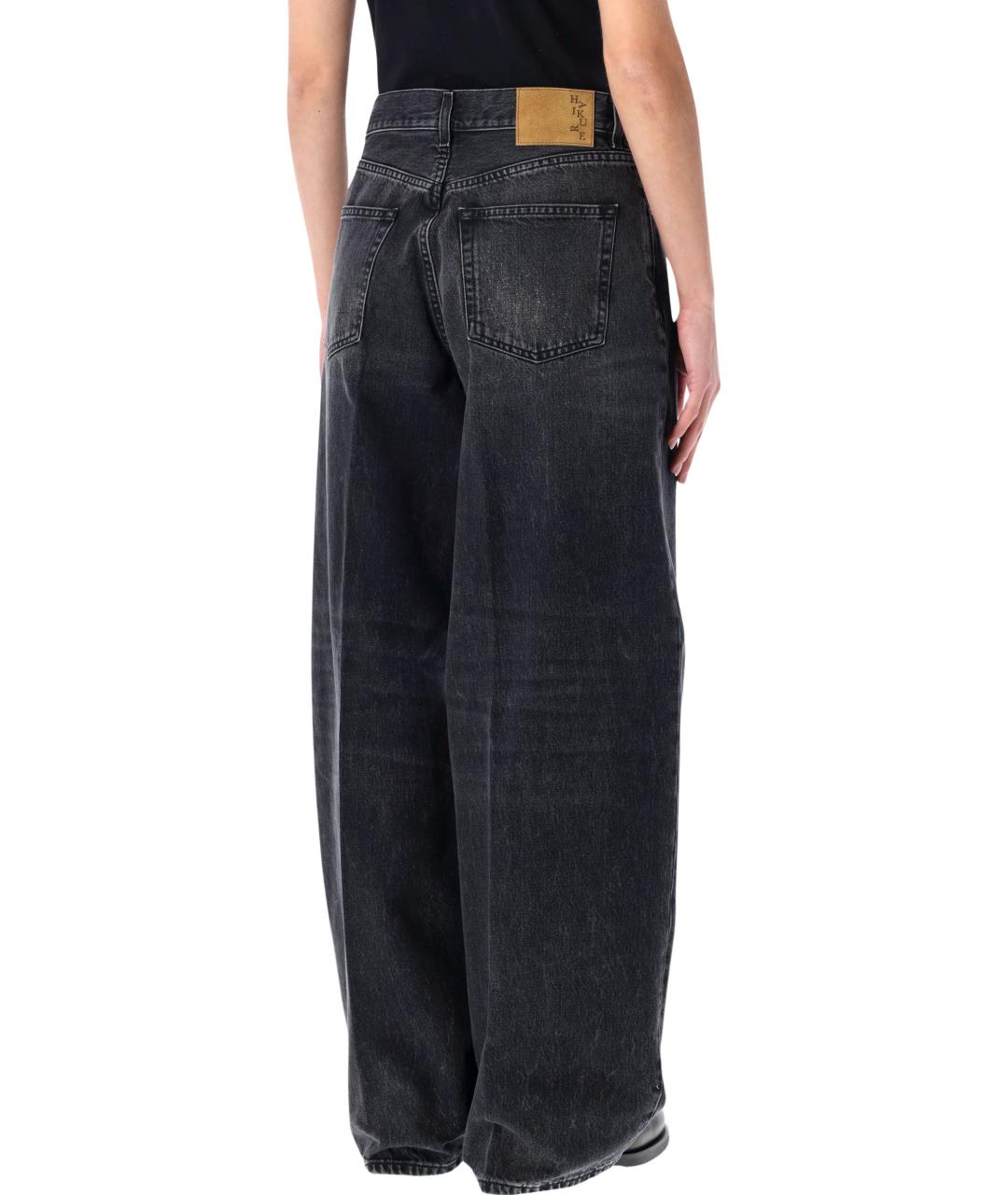 HAIKURE Черные хлопковые прямые джинсы, фото 2