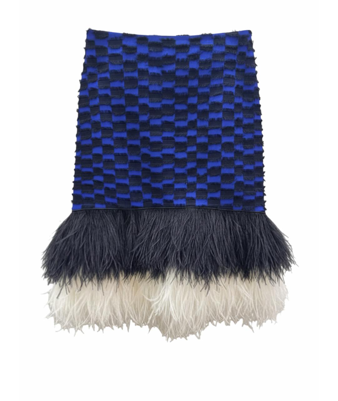 PROENZA SCHOULER Синяя шелковая юбка мини, фото 1