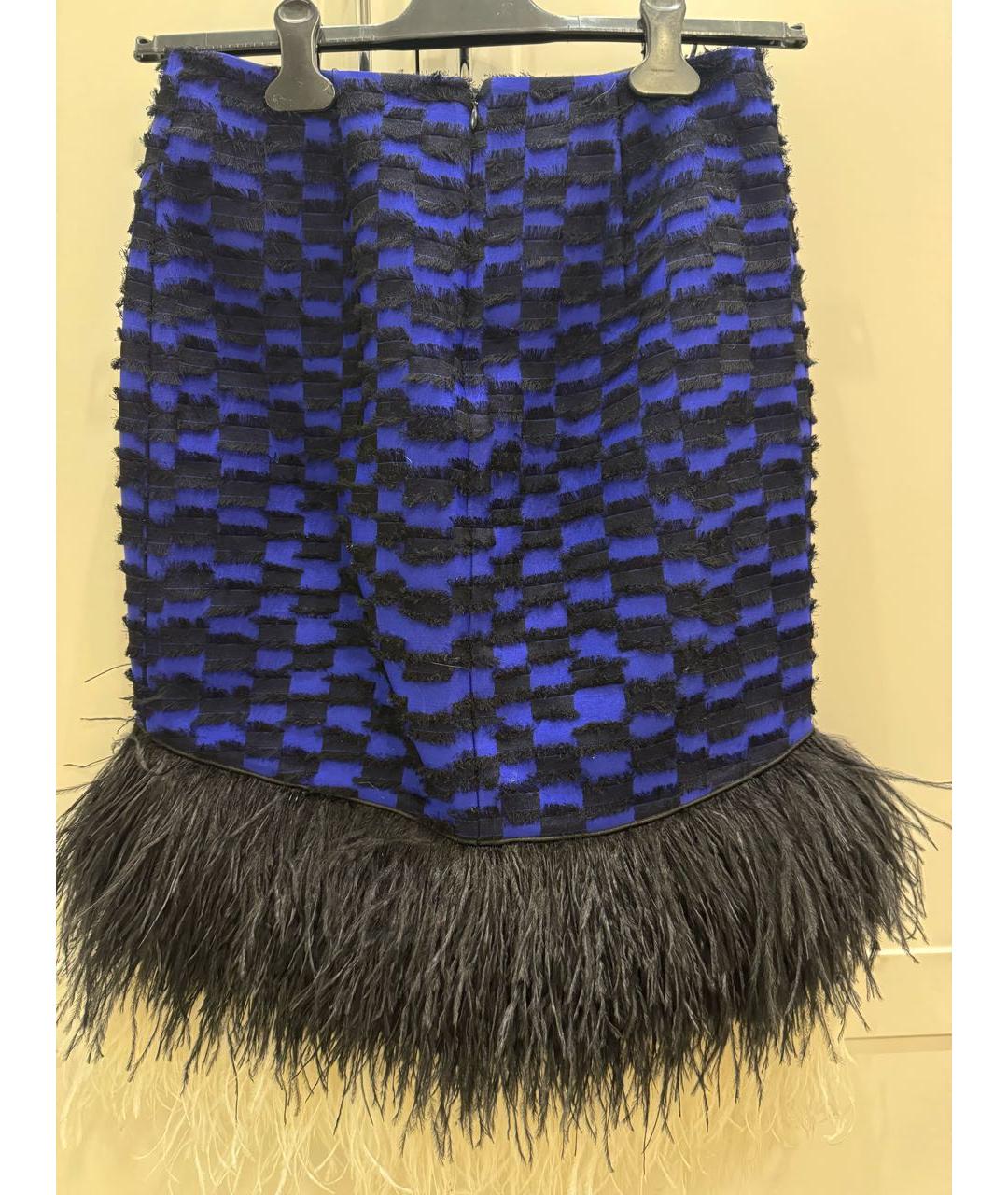 PROENZA SCHOULER Синяя шелковая юбка мини, фото 2