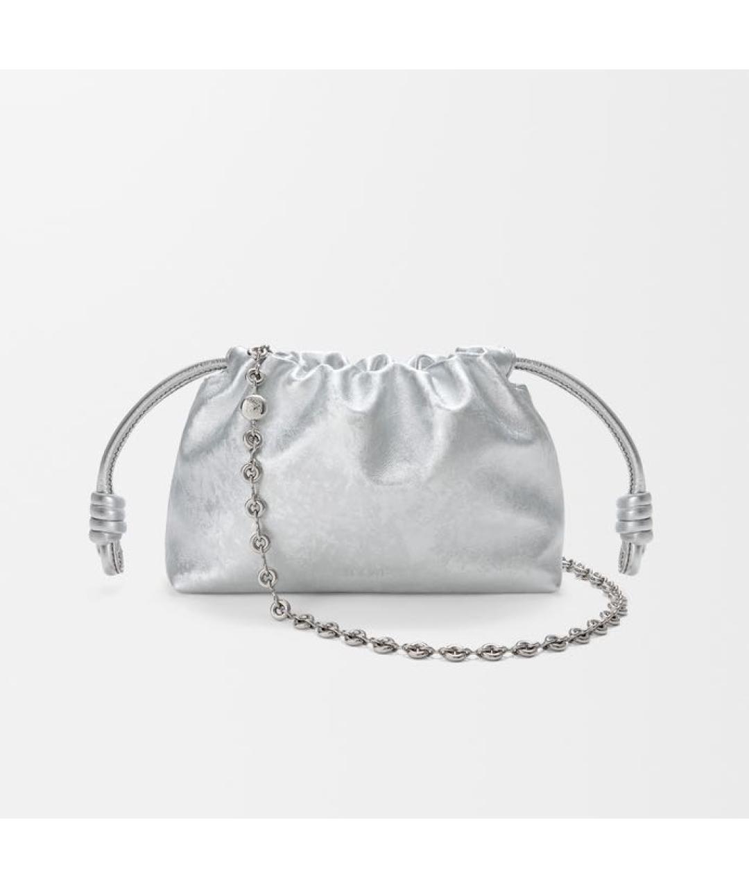 LOEWE Серебряная кожаная сумка через плечо, фото 6