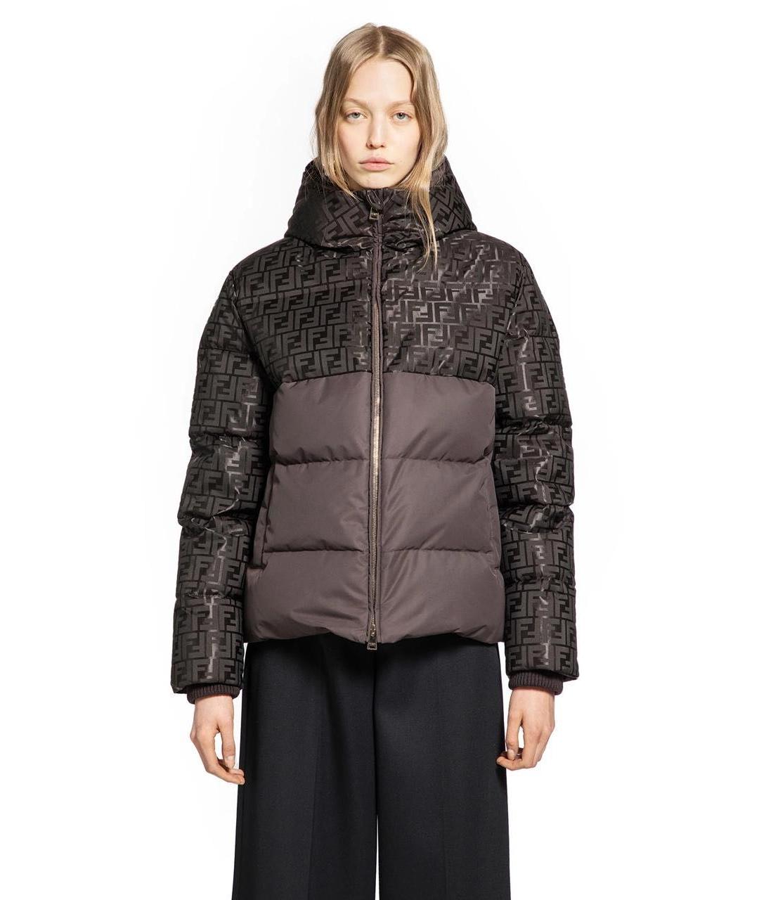 FENDI Бордовый пуховик, фото 2