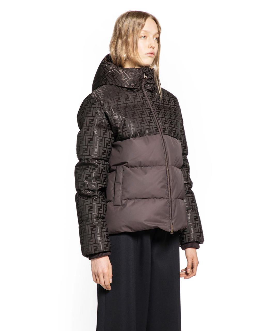 FENDI Бордовый пуховик, фото 4