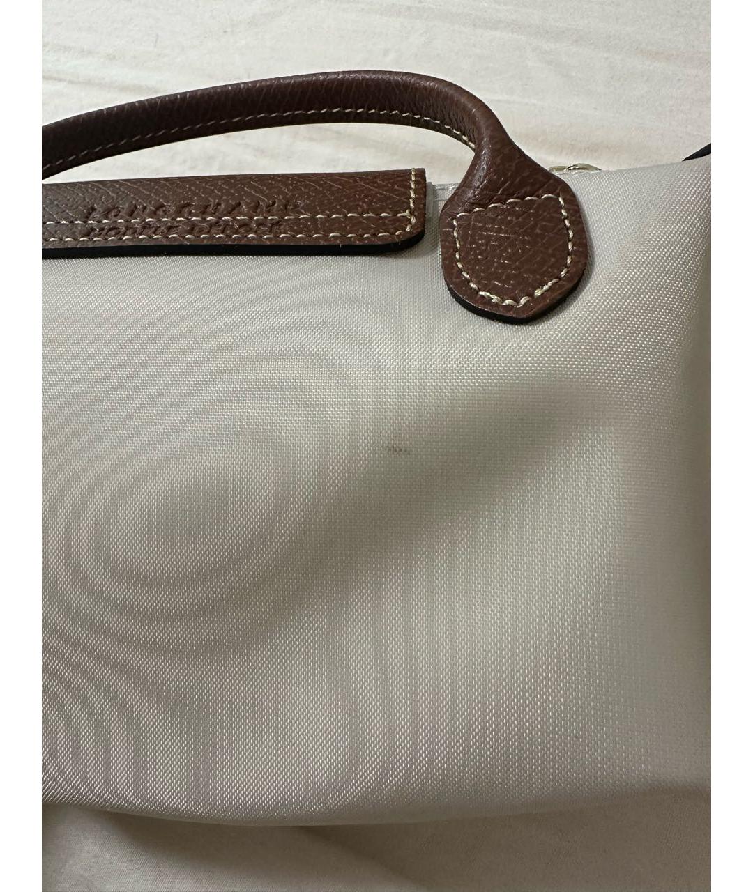 LONGCHAMP Бежевая тканевая сумка с короткими ручками, фото 2