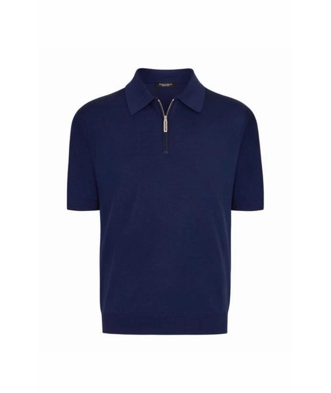 STEFANO RICCI Темно-синее поло с коротким рукавом, фото 1