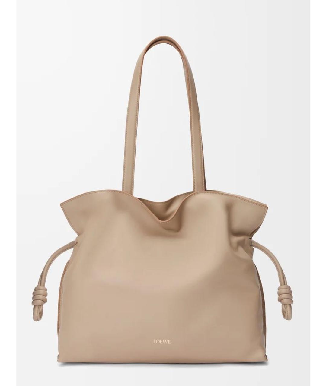 LOEWE Бежевая кожаная сумка через плечо, фото 5