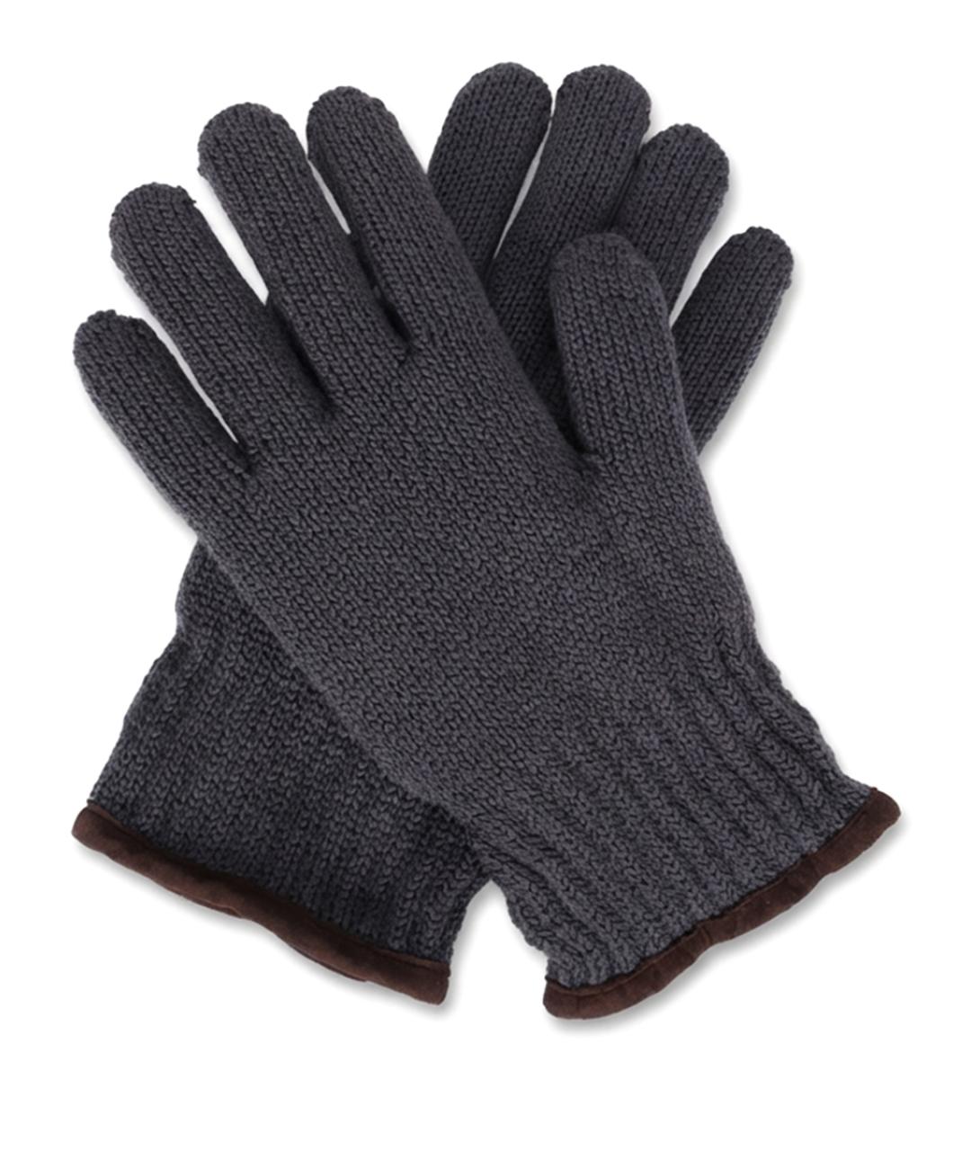 PAUL & SHARK Серые шерстяные перчатки, фото 2