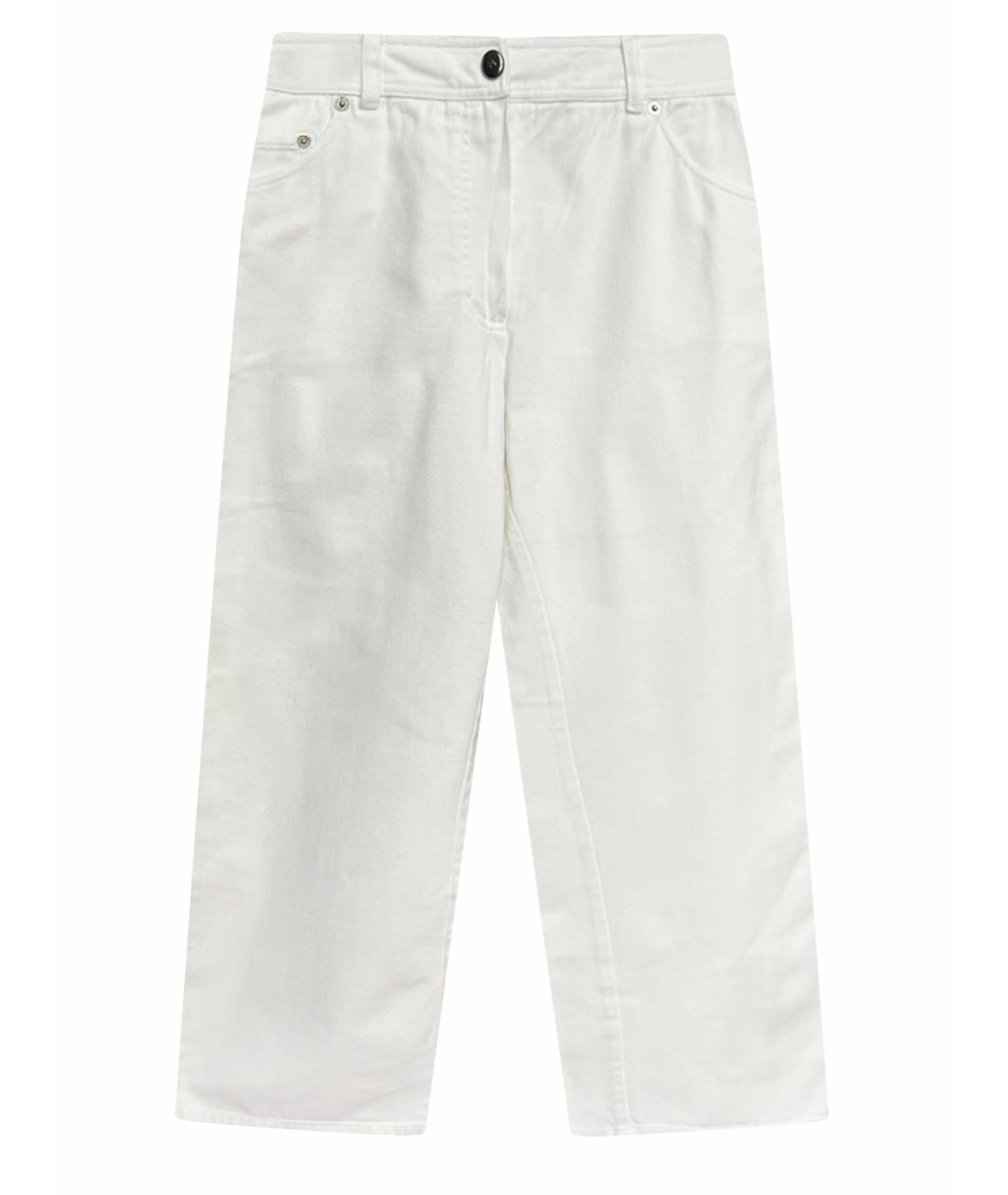 CHANEL Белые хлопковые джинсы клеш, фото 1