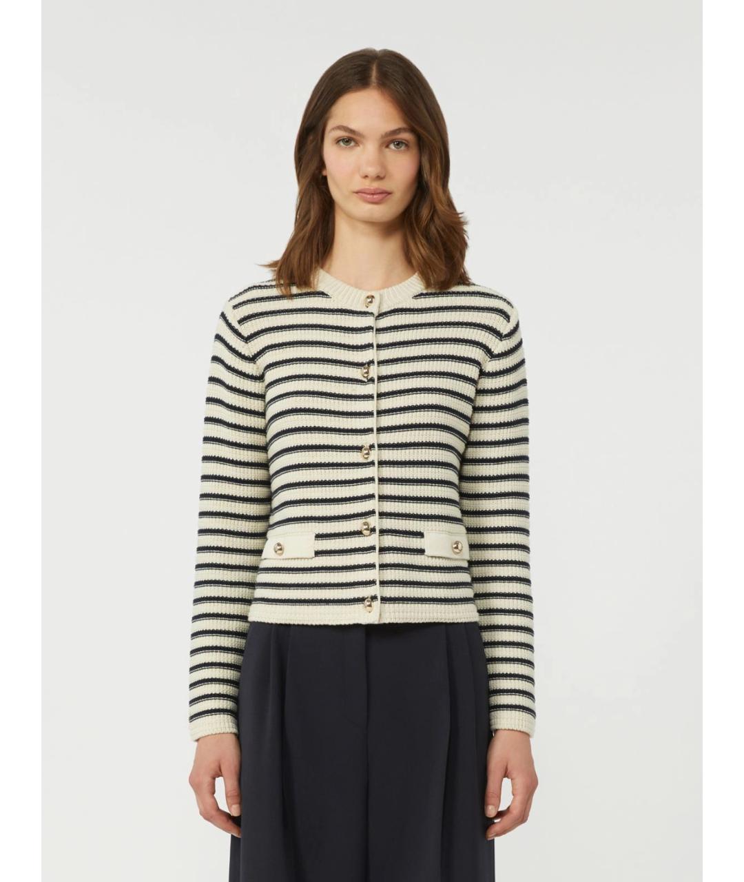 WEEKEND MAX MARA Белый хлопковый кардиган, фото 3