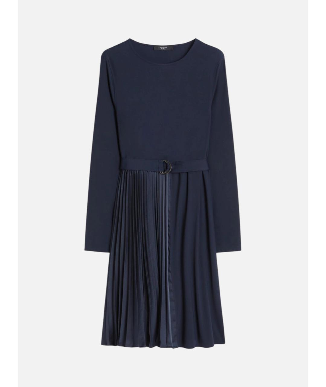 WEEKEND MAX MARA Темно-синее полиамидовое повседневное платье, фото 5