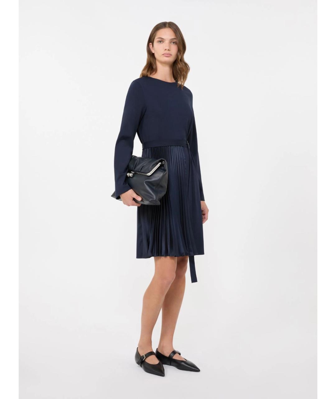 WEEKEND MAX MARA Темно-синее полиамидовое повседневное платье, фото 2