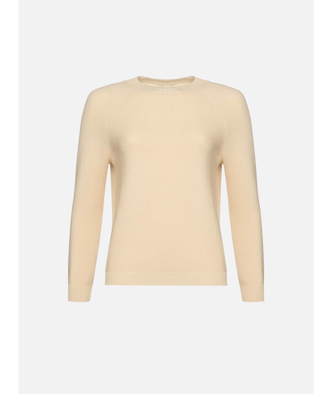 WEEKEND MAX MARA Бежевый хлопковый джемпер / свитер, фото 3