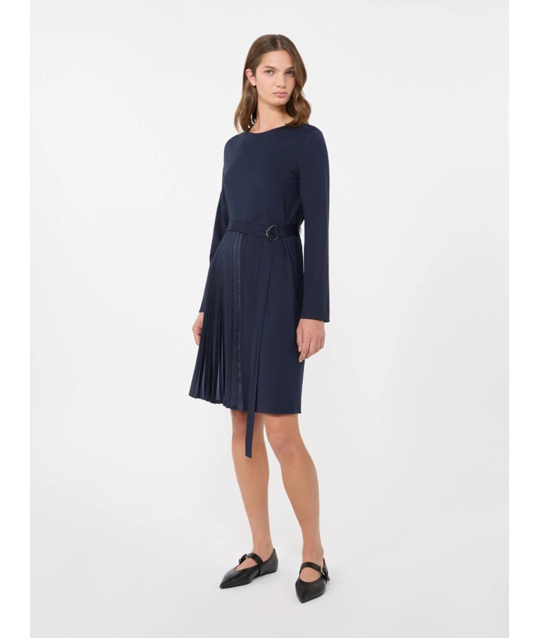 WEEKEND MAX MARA Темно-синее полиамидовое повседневное платье, фото 3