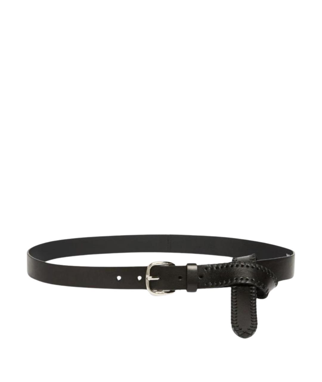 WEEKEND MAX MARA Черный кожаный ремень, фото 1